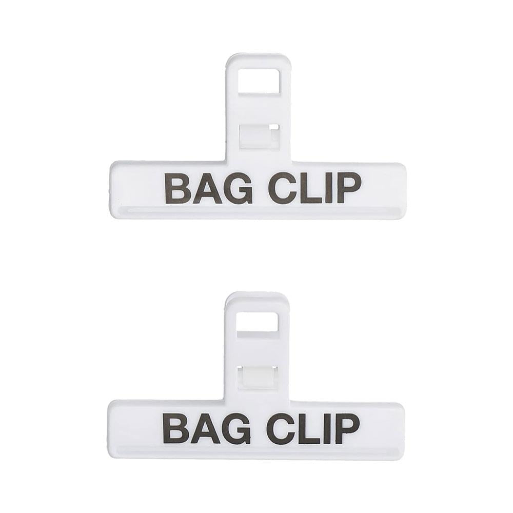 KitchenCraft Food Bag Clips Wide Plastic Sealing Clips Medium Binder Style Clamps Set of 2 - White