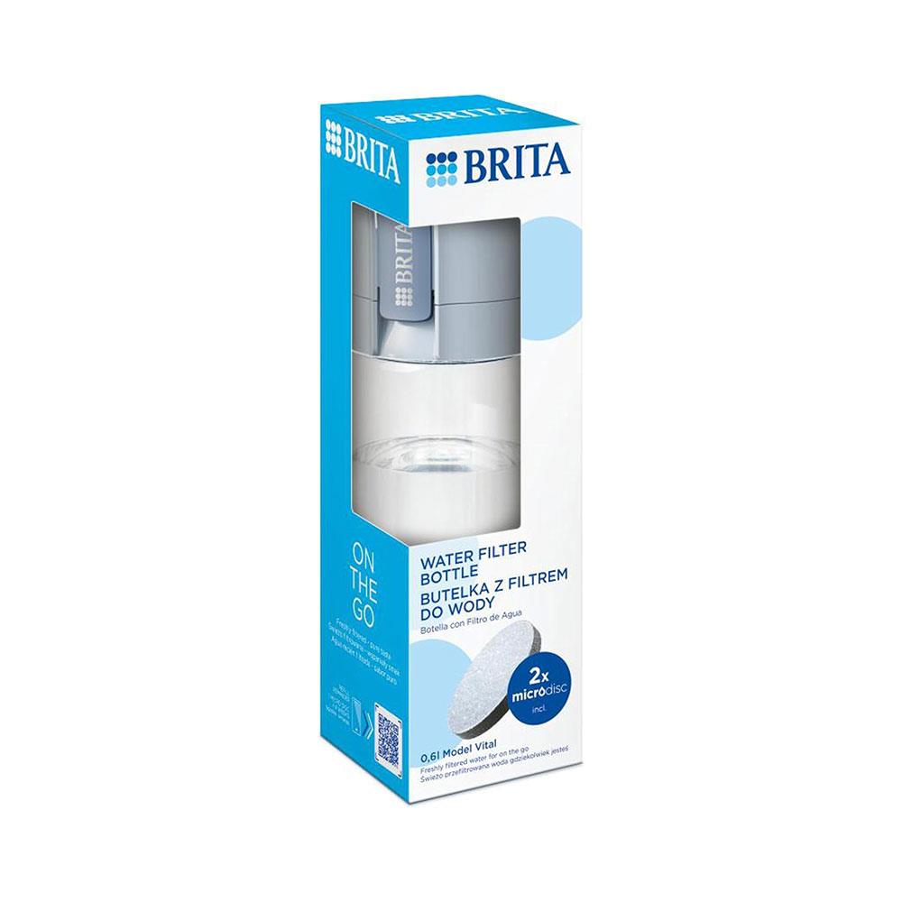 Brita Fill & Go Vital Water Filter Bottle With 2 MicroDiscs 600ml - Light Blue