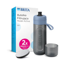 Brita Sports Water Filter Bottle Model Active 600ml With 2 MicroDiscs Filters - Dark Blue