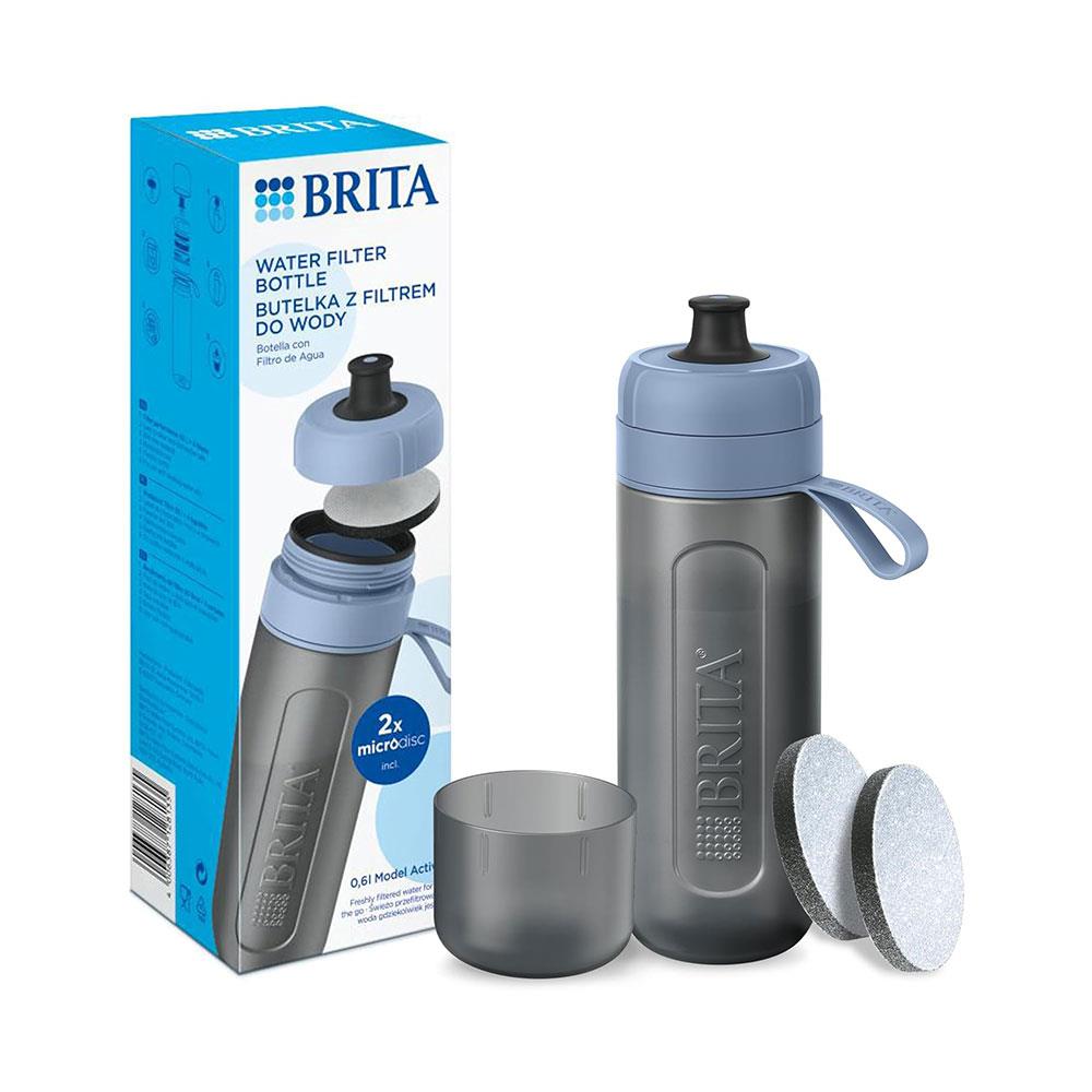 Brita Sports Water Filter Bottle Model Active 600ml With 2 MicroDiscs Filters - Dark Blue