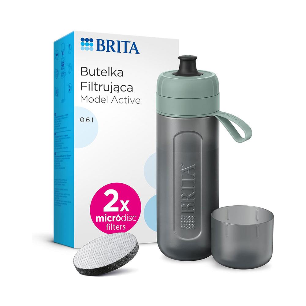 Brita Sports Water Filter Bottle Model Active 600ml With 2 MicroDiscs Filters - Dark Green Main image