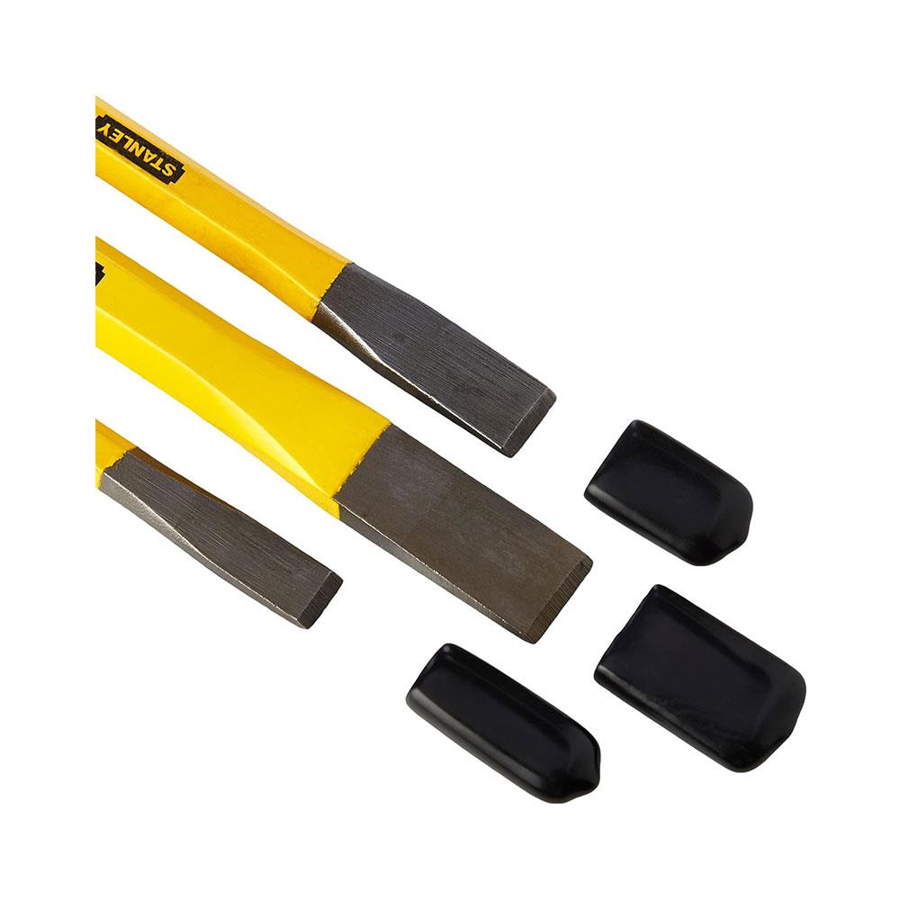 Stanley Cold Chisel 3 Pieces Set Chrome Vanadium Steel - Black/Yellow