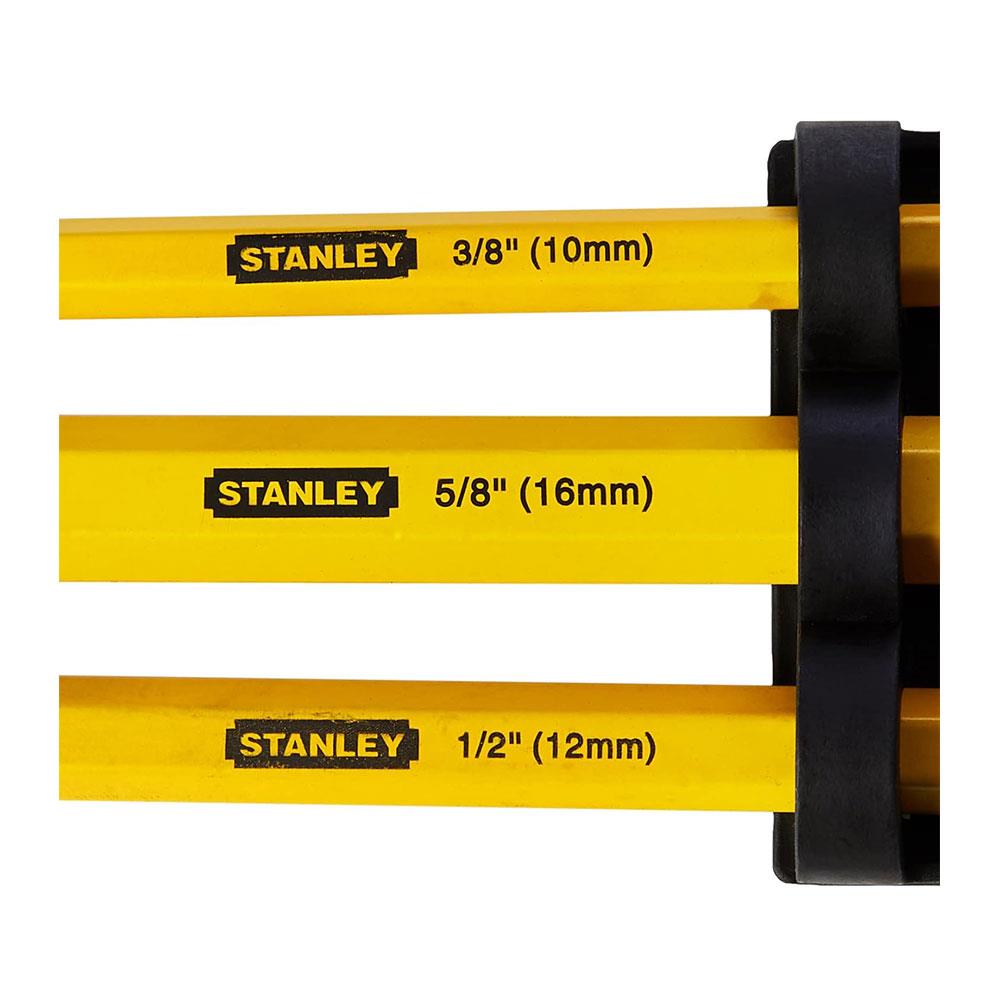 Stanley Cold Chisel 3 Pieces Set Chrome Vanadium Steel - Black/Yellow