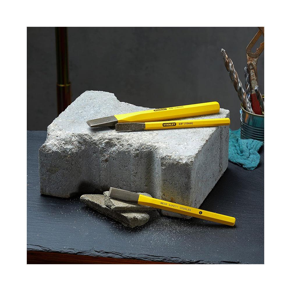 Stanley Cold Chisel 3 Pieces Set Chrome Vanadium Steel - Black/Yellow