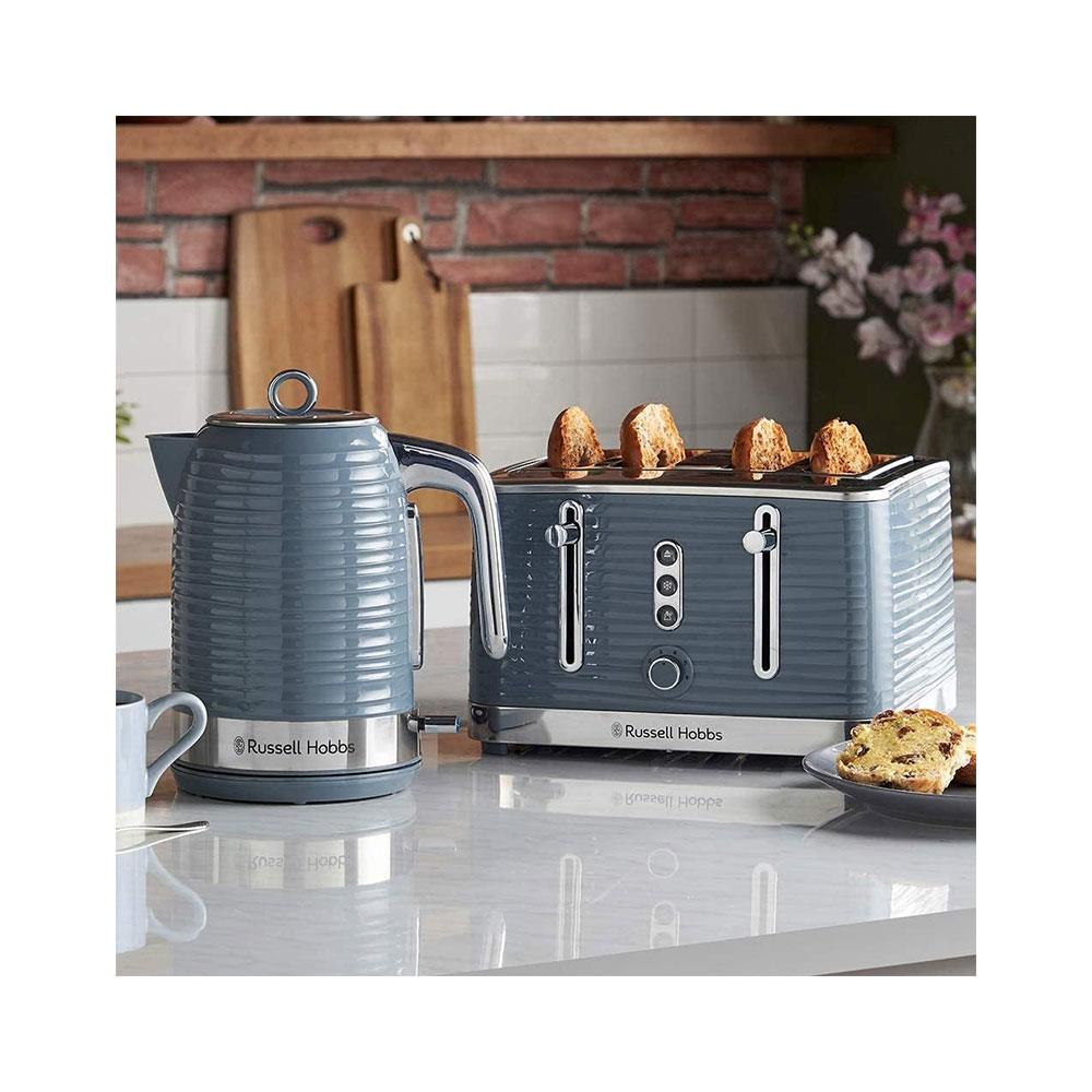 Russell Hobbs Inspire Electric Jug Kettle Premium Textured High Gloss 3000W 1.7 Litres - Grey