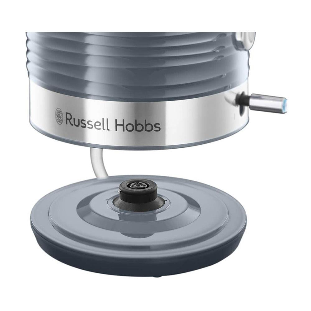 Russell Hobbs Inspire Electric Jug Kettle Premium Textured High Gloss 3000W 1.7 Litres - Grey
