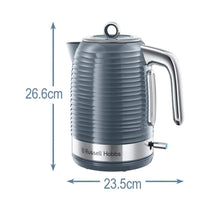 Russell Hobbs Inspire Electric Jug Kettle Premium Textured High Gloss 3000W 1.7 Litres - Grey