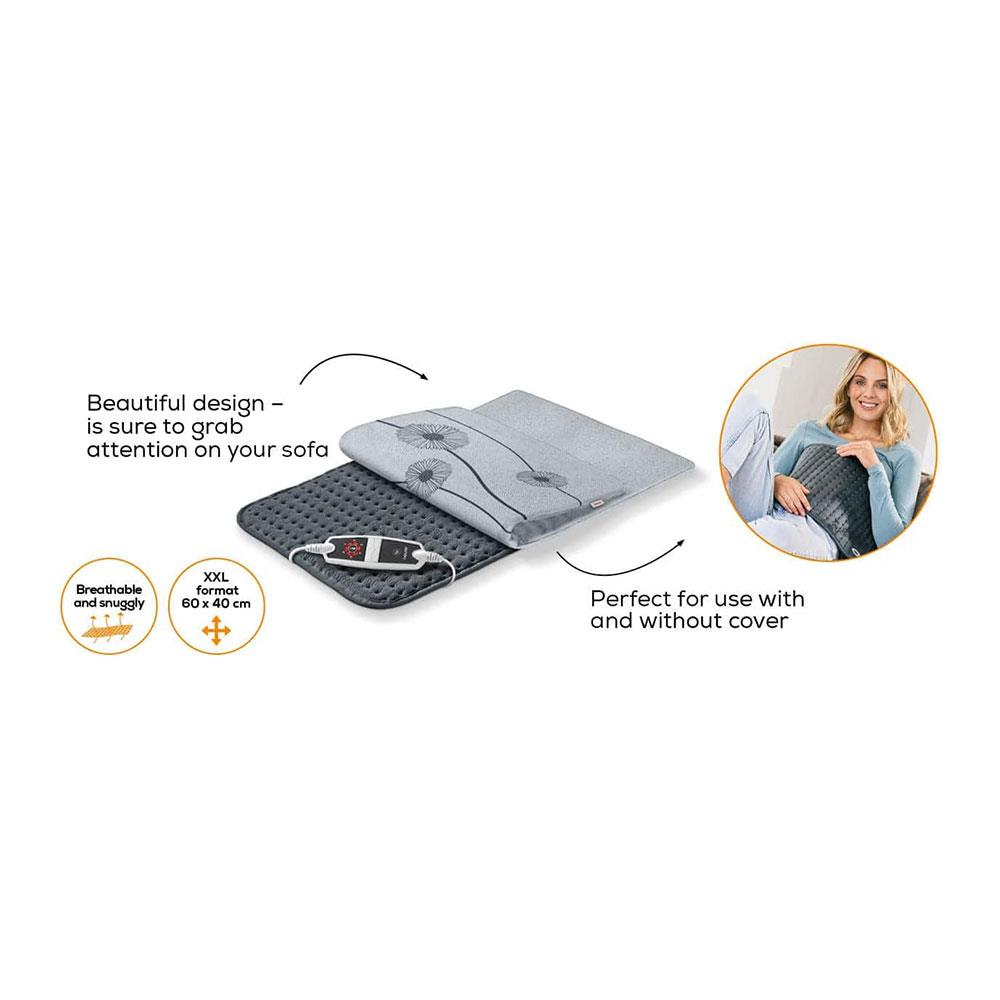 Beurer HK 125 XXL Heating Cushion Electric Heat Pad 60 x 40cm - Gray
