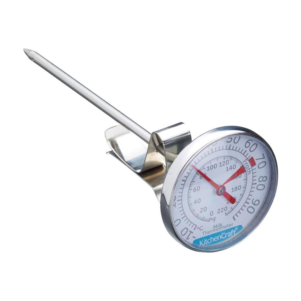 KitchenCraft Milk Frothing Thermometer Stainless Steel Kitchen Gadget - Silver