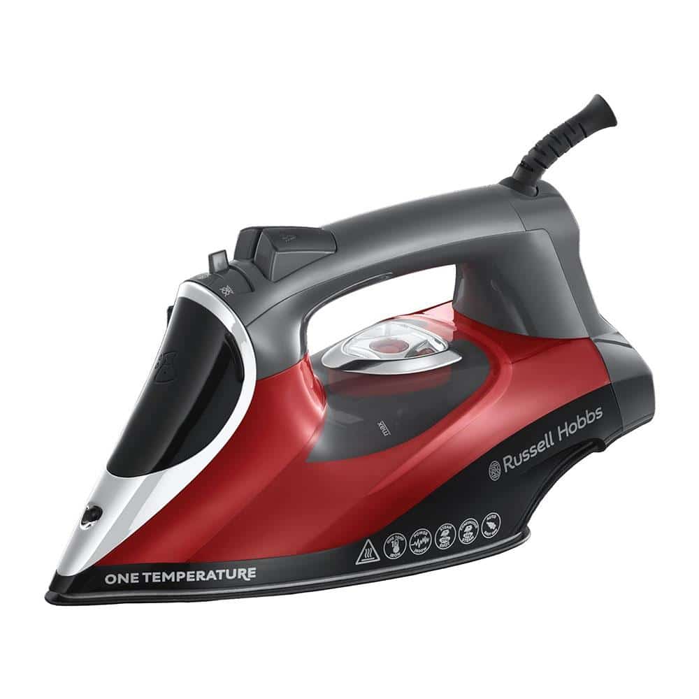 Russell Hobbs One Temperature Steam Iron 2600W 350ml Water Tank - Red/Black Main image