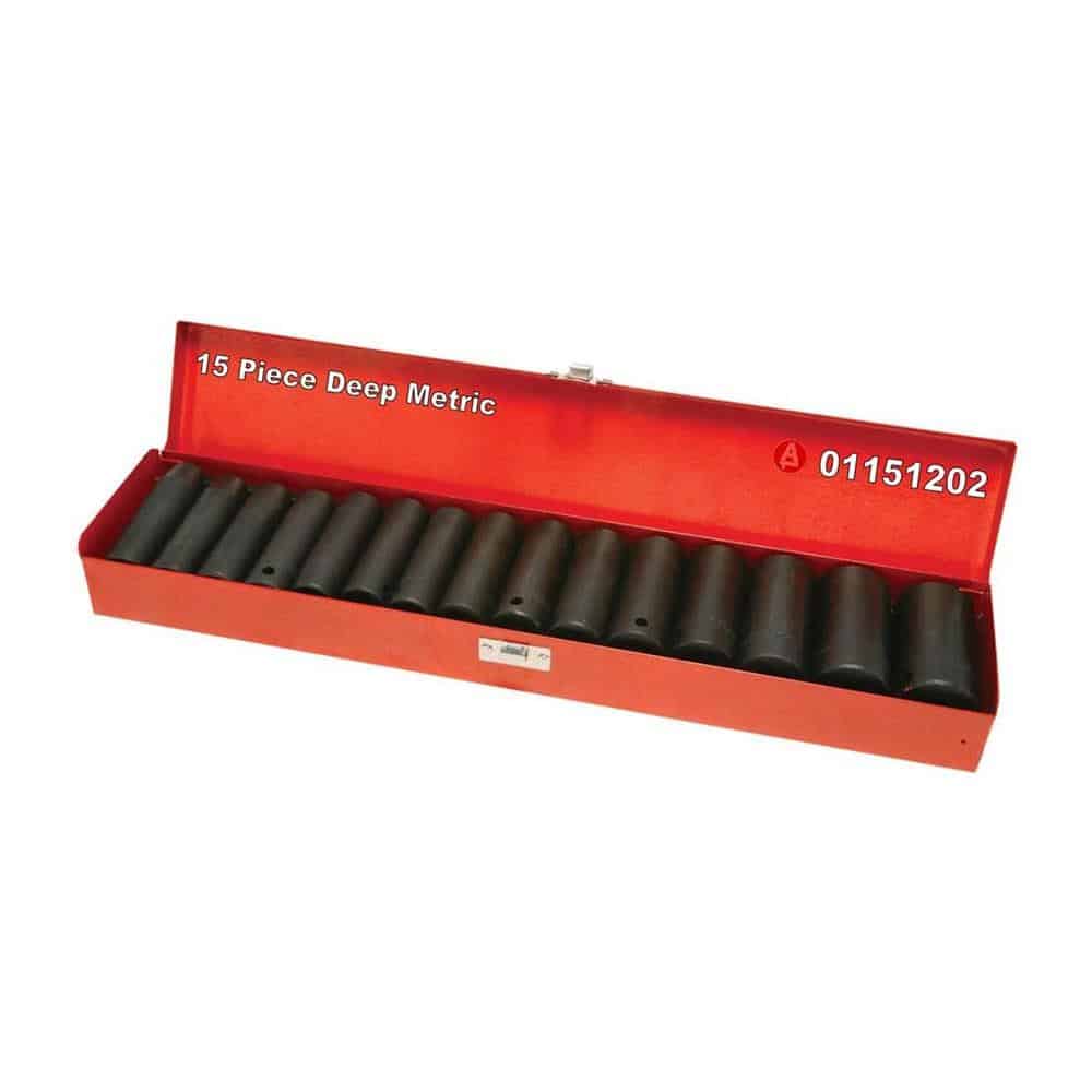 Hilka 1/2 Inch Drive Deep Impact Sockets Metric Socket Set - 15 Piece