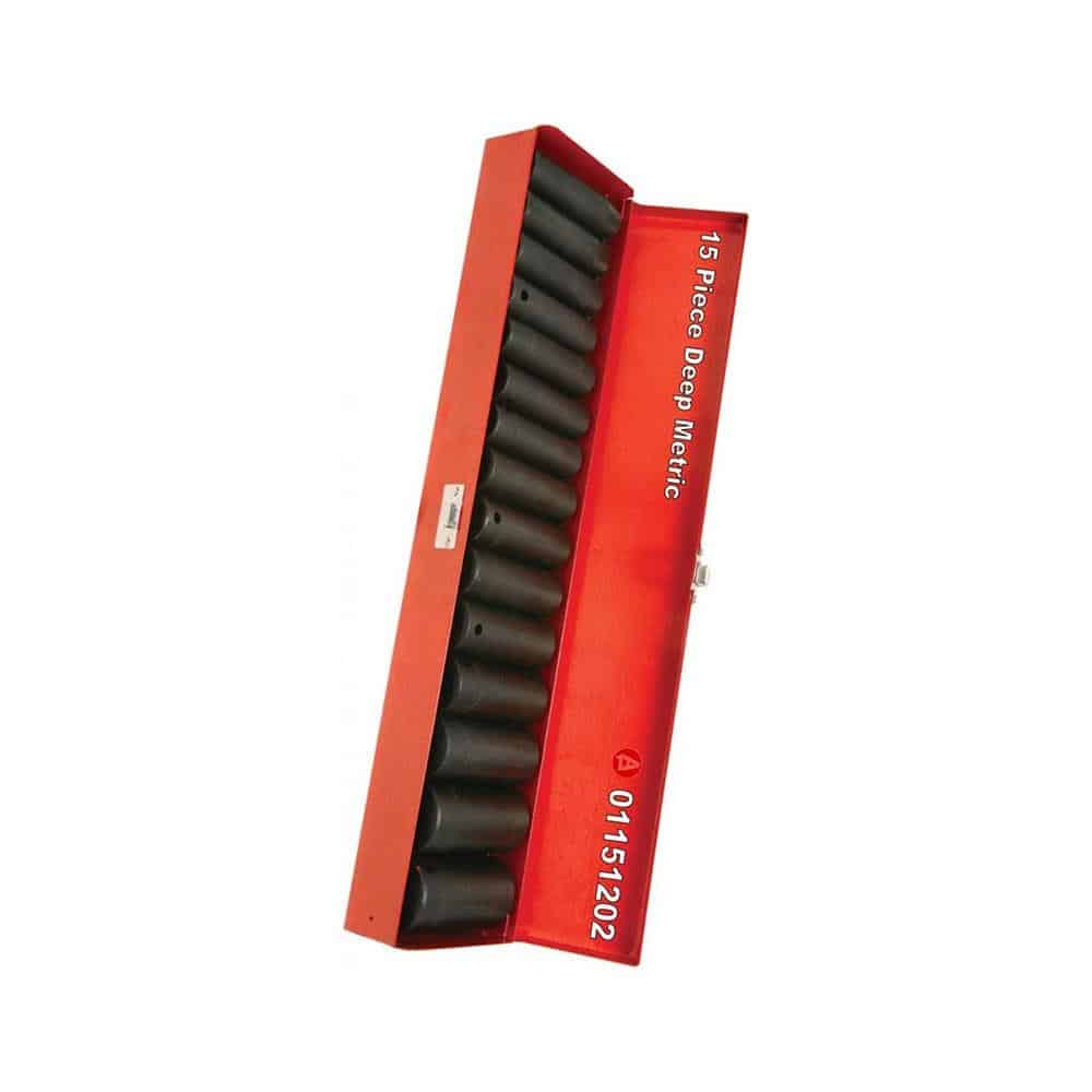 Hilka 1/2 Inch Drive Deep Impact Sockets Metric Socket Set - 15 Piece