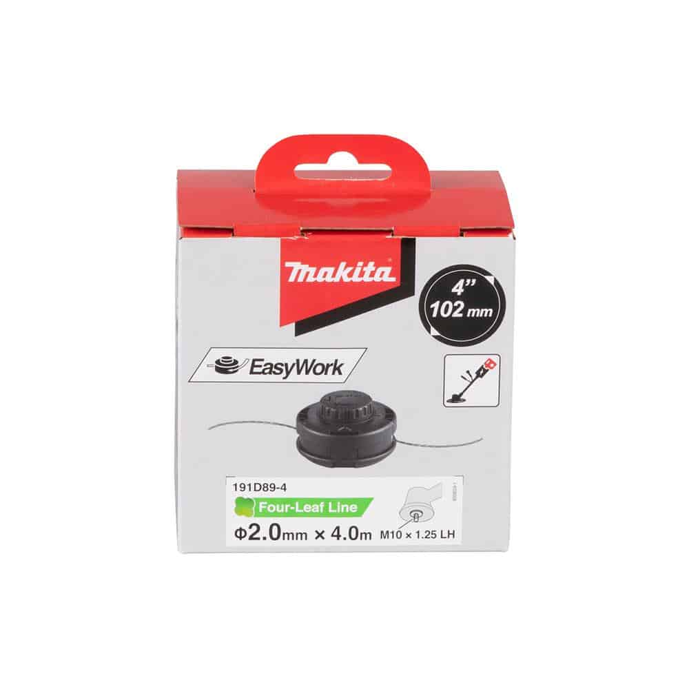 Makita Trimmer Head Tap & Go 2.0mm x 4.0m M10 x 1.25 LH Four Leaf Line - Black