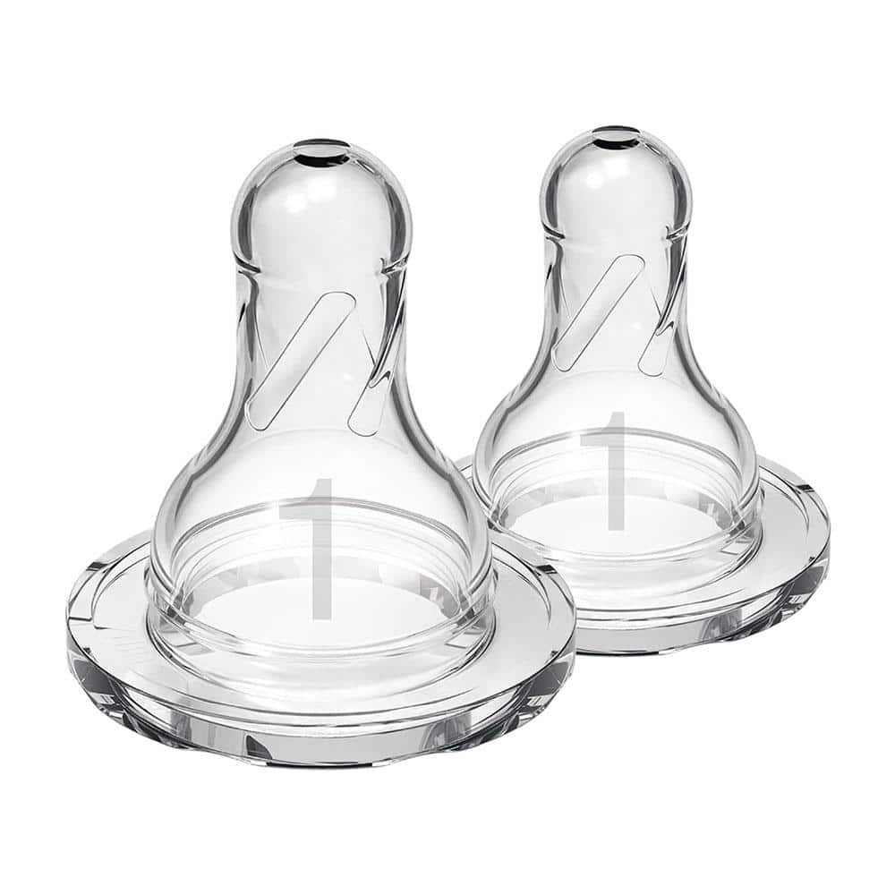 Dr Browns Options+ Level 1 Narrow Neck Teat 2 Pack 0 Months+ - Transparent Main image