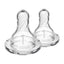 Dr Browns Options+ Level 1 Narrow Neck Teat 2 Pack 0 Months+ - Transparent