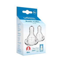 Dr Browns Options+ Level 1 Narrow Neck Teat 2 Pack 0 Months+ - Transparent