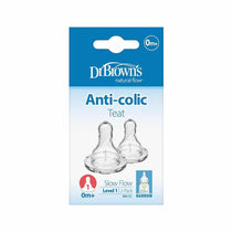 Dr Browns Options+ Level 1 Narrow Neck Teat 2 Pack 0 Months+ - Transparent