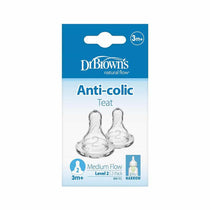 Dr Browns Options+ Level 2 Narrow Neck Teat 2 Pack 3 Months+ - Transparent