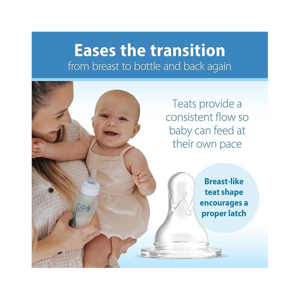 Dr Browns Options+ Level 2 Narrow Neck Teat 2 Pack 3 Months+ - Transparent