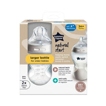 Tommee Tippee Closer To Nature Baby Bottle 340ml Anti-Colic Valve 2 Pack 3+ Months - Clear