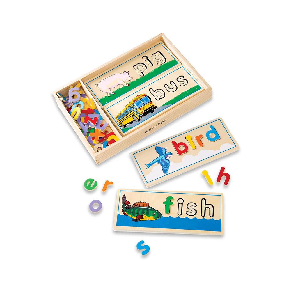 Melissa & Doug See & Spell Learning Wooden Educational Toy Skills 50 Pieces Main image