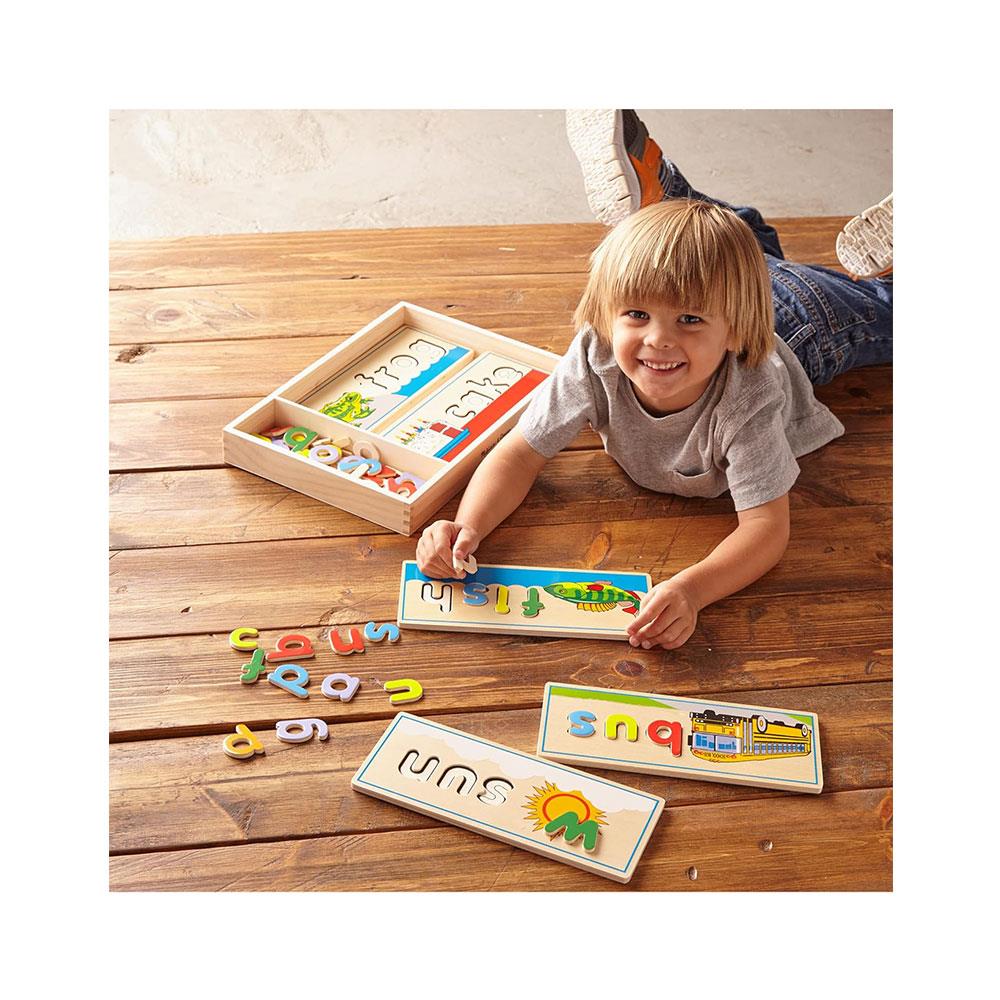 Melissa & Doug See & Spell Learning Wooden Educational Toy Skills 50 Pieces