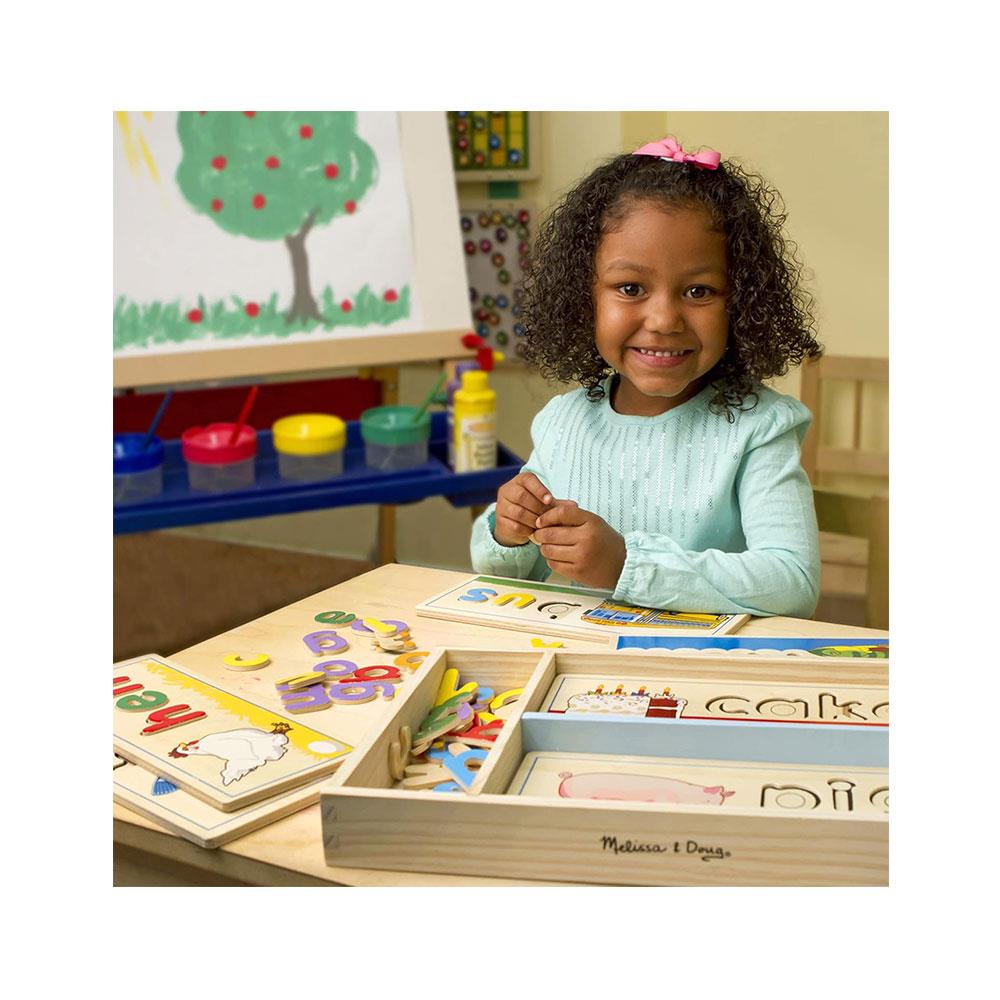 Melissa & Doug See & Spell Learning Wooden Educational Toy Skills 50 Pieces