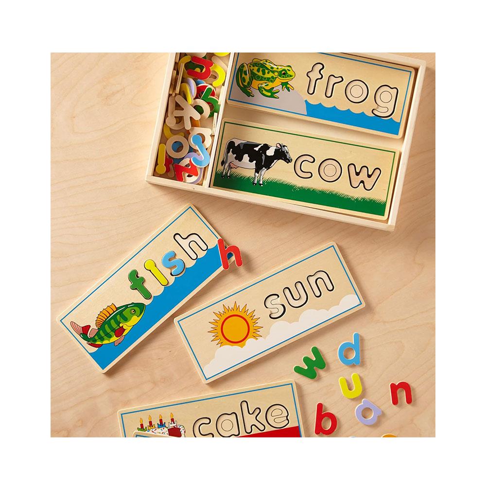 Melissa & Doug See & Spell Learning Wooden Educational Toy Skills 50 Pieces