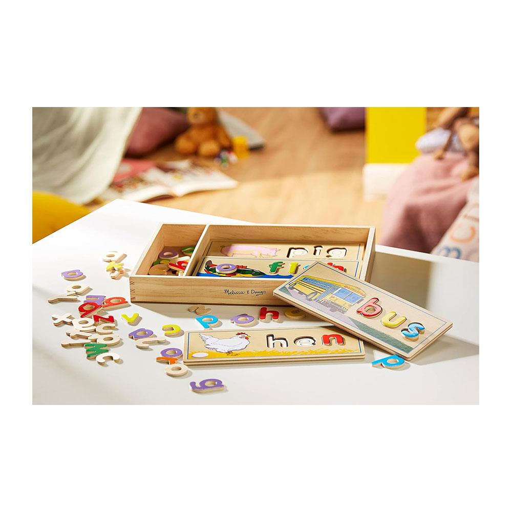 Melissa & Doug See & Spell Learning Wooden Educational Toy Skills 50 Pieces