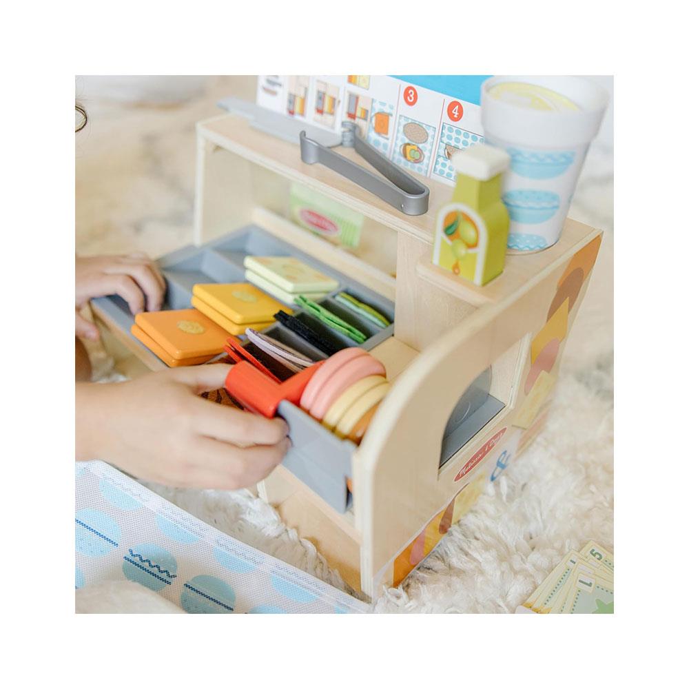 Melissa & Doug Wooden Slice & Stack Sandwich Counter Pretend Food Play - Multicolour