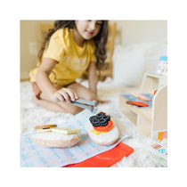 Melissa & Doug Wooden Slice & Stack Sandwich Counter Pretend Food Play - Multicolour