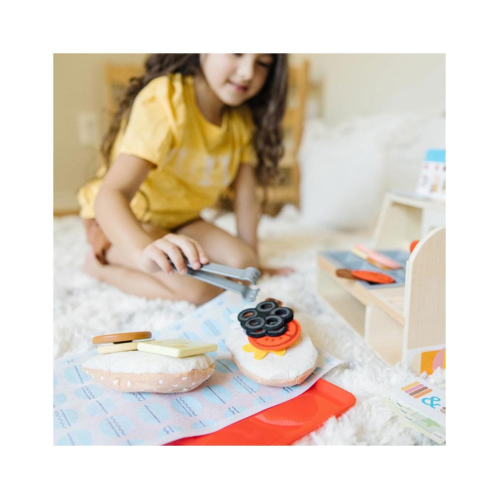 Melissa & Doug Wooden Slice & Stack Sandwich Counter Pretend Food Play - Multicolour