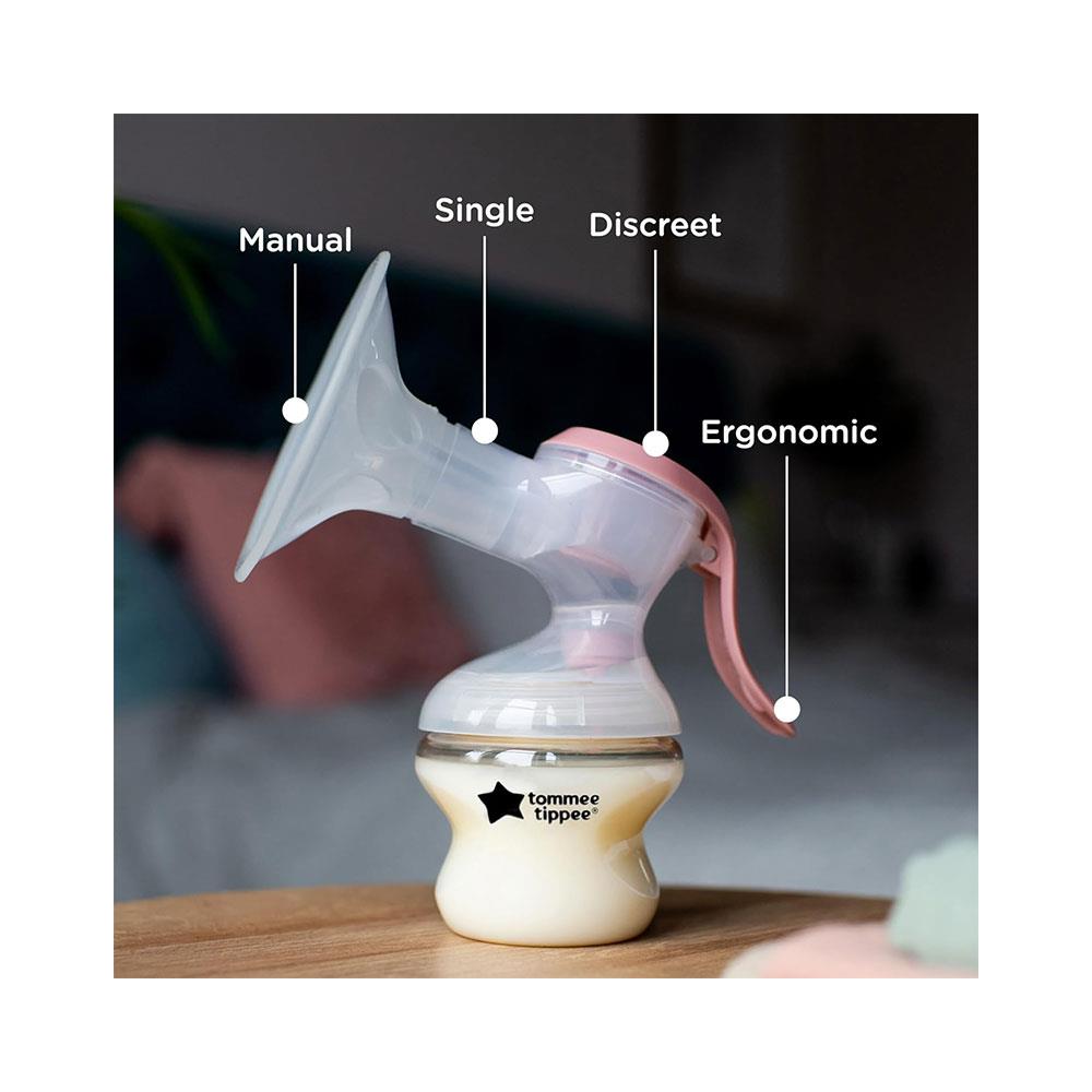 Tommee Tippee Made For Me Single Manual Breast Pump With Baby Bottle 150ml - Clear Secondary image