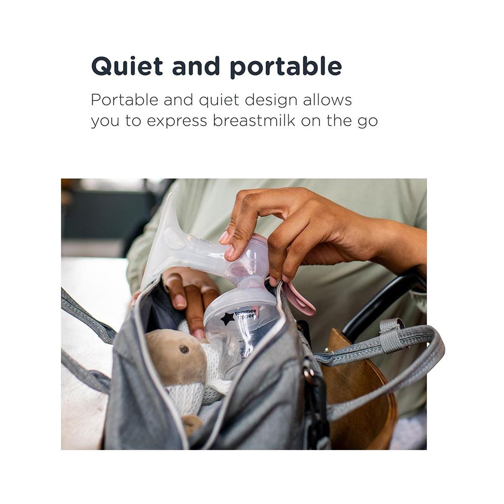 Tommee Tippee Made For Me Single Manual Breast Pump With Baby Bottle 150ml - Clear