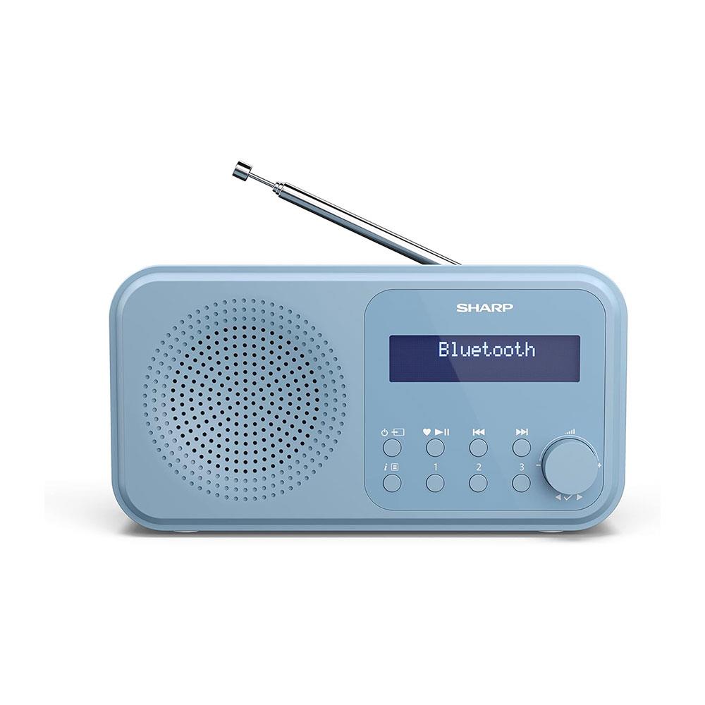 Sharp Tokyo Portable Digital Radio With Bluetooth 5.0 Mono DAB+/FM Audio Player Dual Alarm Clock 40 Pre-Sets USB/Battery - Steel Blue Secondary image