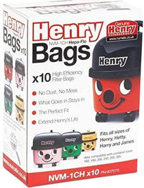 Henry HepaFlo Vacuum Bags 907075 Pack of 10 for Henry Hetty Harry & James Vacuum Cleaners