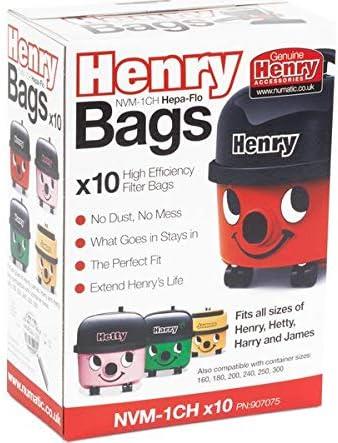 Henry HepaFlo Vacuum Bags 907075 Pack of 10 for Henry Hetty Harry & James Vacuum Cleaners