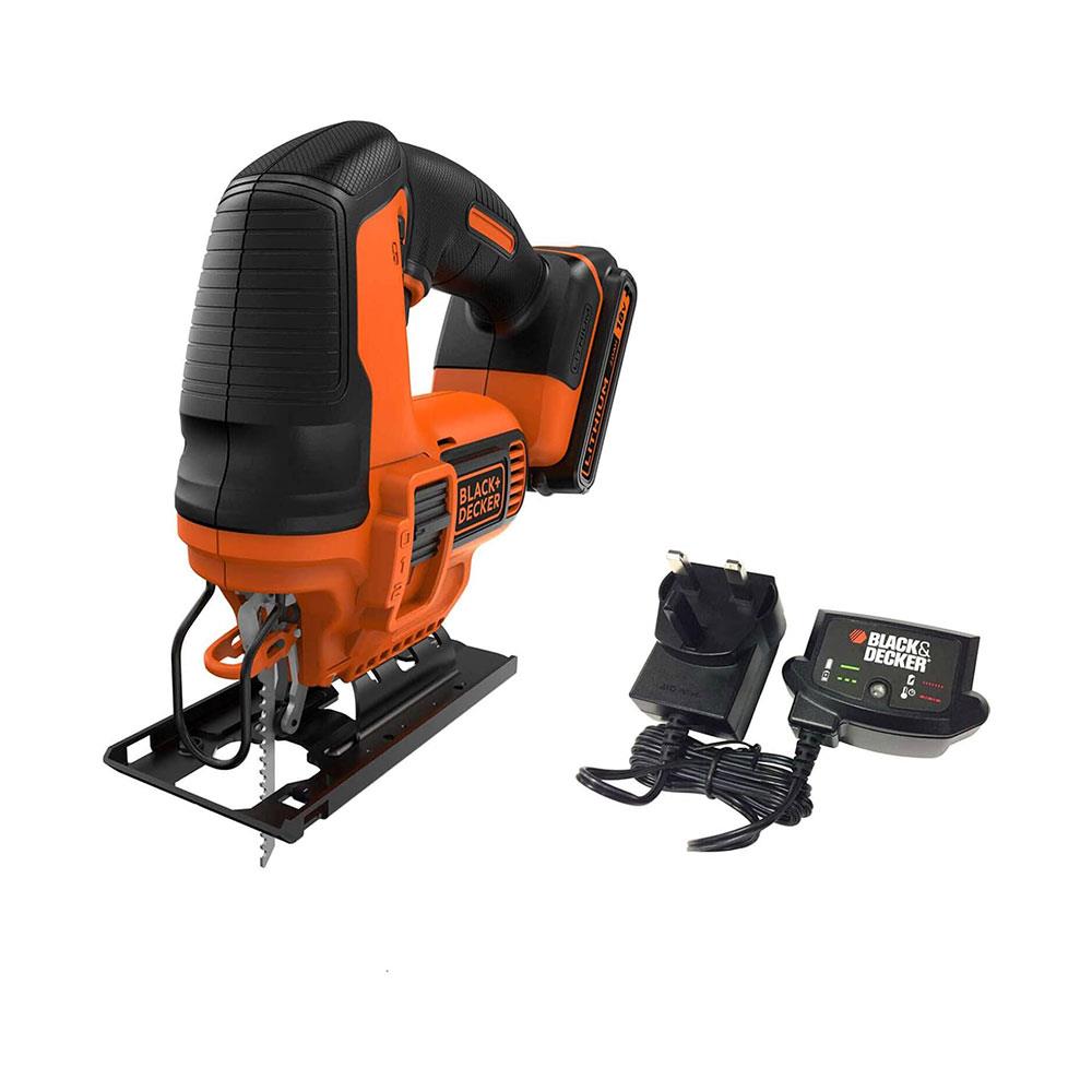Black & Decker 18V Cordless Jigsaw With 1.5Ah Battery & Charger 3 Blades Kit - Black/Orange Main image