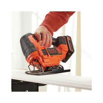 Black & Decker 18V Cordless Jigsaw With 1.5Ah Battery & Charger 3 Blades Kit - Black/Orange