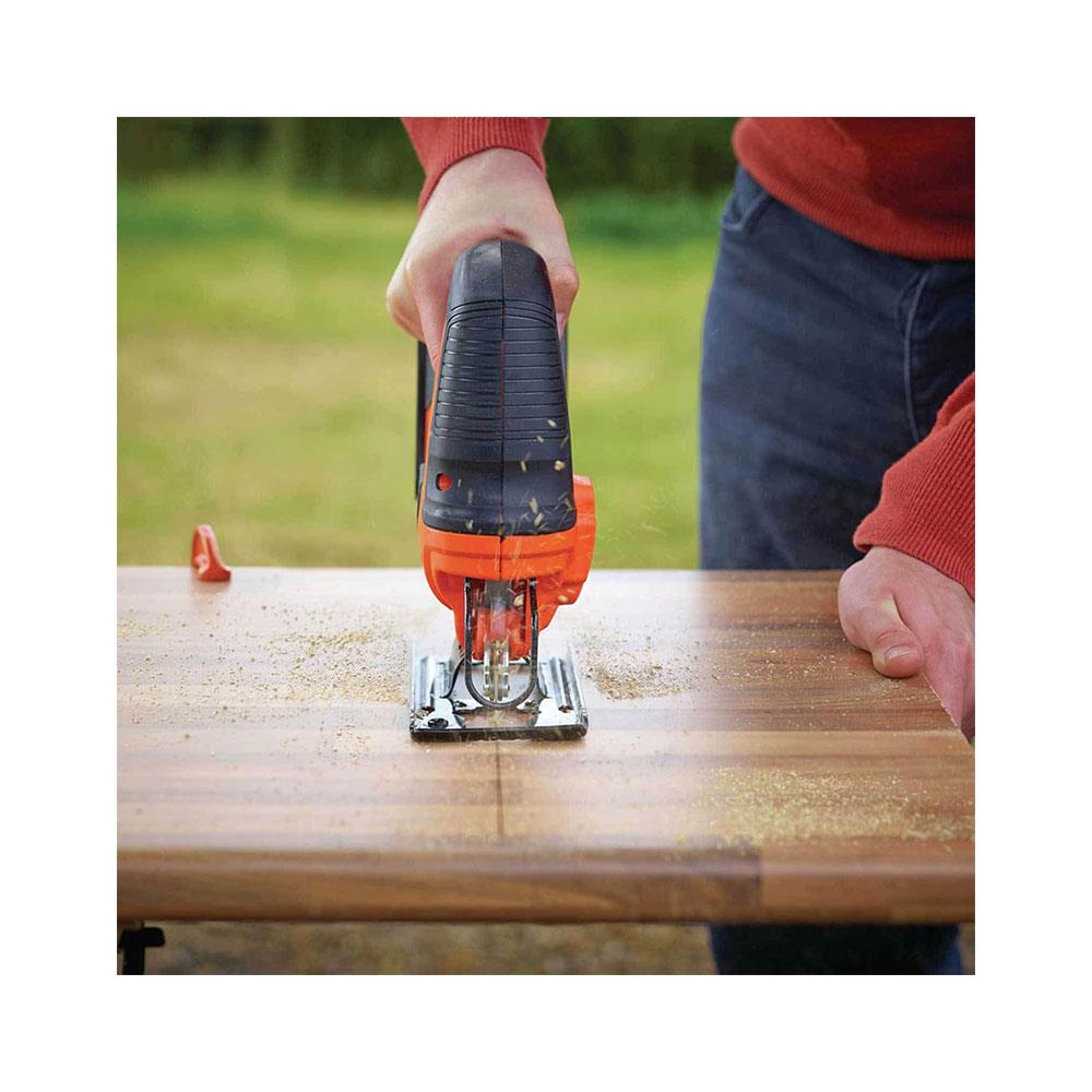Black & Decker 18V Cordless Jigsaw With 1.5Ah Battery & Charger 3 Blades Kit - Black/Orange