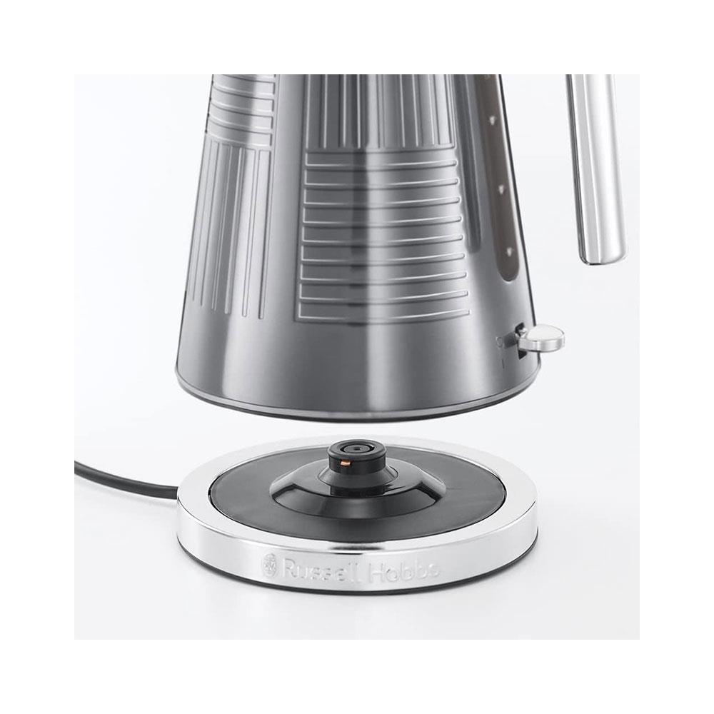 Russell Hobbs Geo Steel Cordless Electric Kettle Contemporary Design Textured Stainless Steel 1.7 Litre - Silver