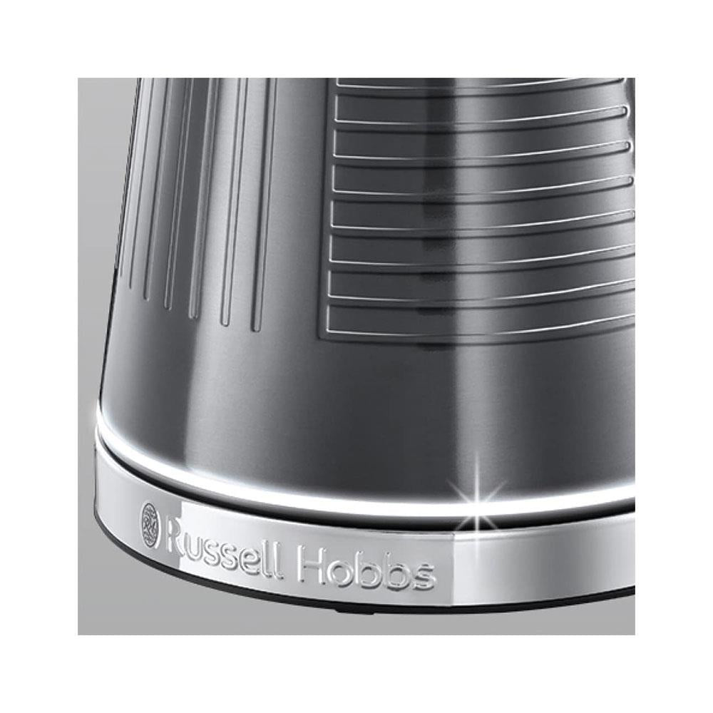 Russell Hobbs Geo Steel Cordless Electric Kettle Contemporary Design Textured Stainless Steel 1.7 Litre - Silver