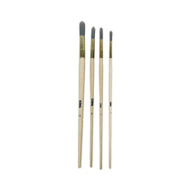 Coral Precision Round Fitch Paint Brushes 4 Piece Pack Set (4-6-8-10) - Grey