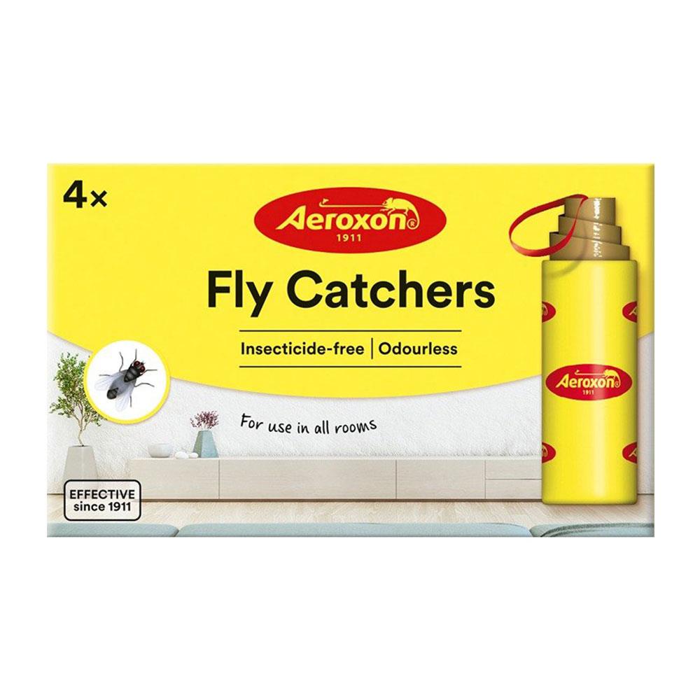Aeroxon Fly Catcher Papers 4 Pack Insecticide Free Odourless - Yellow Main image