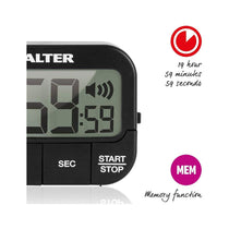 Salter 355 BKXCDU Loud Digital Kitchen Timer Stopwatch LCD Display Memory Function Large Buttons - Black