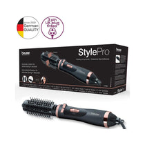 Beurer HT 80 Rotating Hot Air Brush With Ceramic Coating & 2 Heat Settings 1000W With 2 Attachments - Black