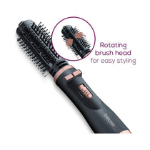 Beurer HT 80 Rotating Hot Air Brush With Ceramic Coating & 2 Heat Settings 1000W With 2 Attachments - Black