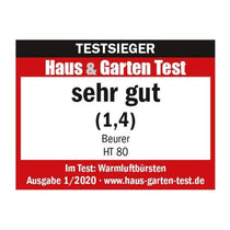 Beurer HT 80 Rotating Hot Air Brush With Ceramic Coating & 2 Heat Settings 1000W With 2 Attachments - Black