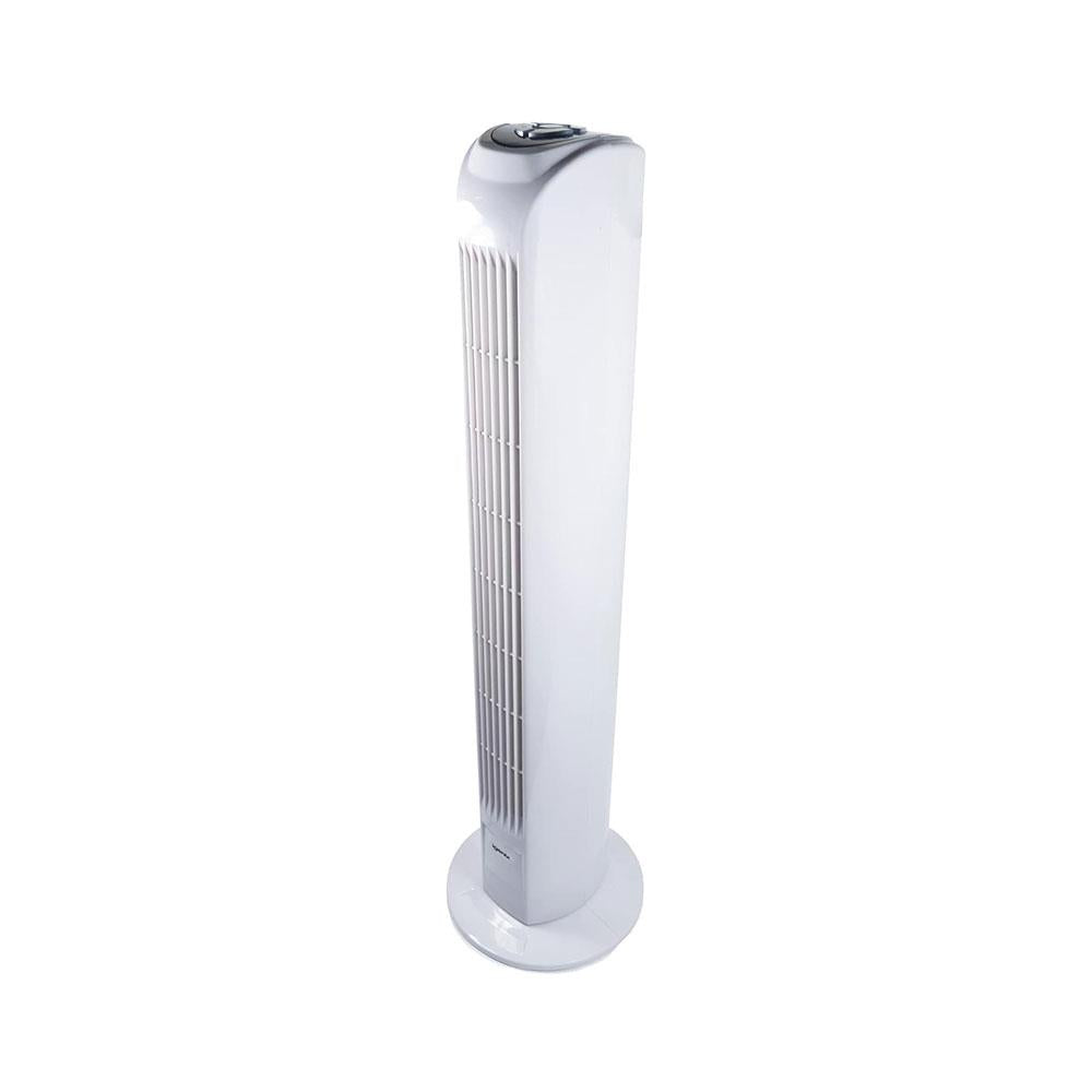 Igenix 29 Inch Oscillating Tower Fan With 3 Speed Settings 7.5 Hour Timer & Remote Control 45W - White