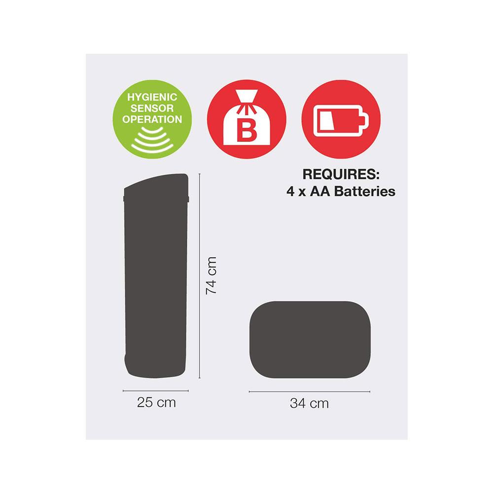 Morphy Richards Chroma Square Kitchen Bin With Infrared Motion Sensor 50 Litre - Silver